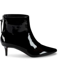 5th avenue black leather ankle boots