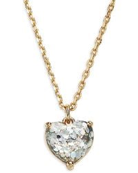 Kate Spade - Elegant Edge Goldtone Metal & Cubic Zirconia Heart Pendant Necklace - Lyst