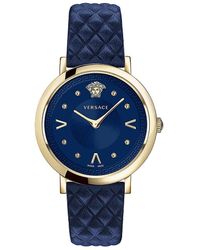 Versace - Women's Pop Chic Lady Stainless Steel Leather Strap Analog Watch - Lyst