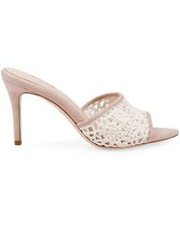 L'Agence - Armande 85mm Suede Crochet Mules - Lyst