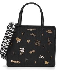 Karl Lagerfeld - Quilted Icon Appliqué Top Handle Bag - Lyst