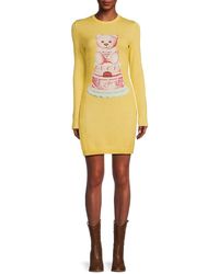 Moschino - Graphic Virgin Wool Mini Dress - Lyst