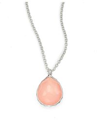 Ippolita - Wonderland Blush Mother-of-pearl, Clear Quartz & Sterling Silver Mini Teadrop Doublet Pendant Necklace - Lyst