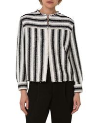 Akris Punto Stripe Tweed Jacket - Black