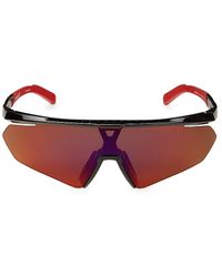 adidas 75mm Oversized Injected Sunglasses - Red