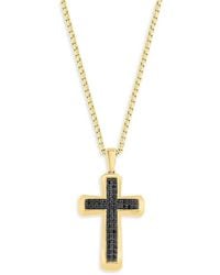 Effy - 14K & 0.43 Tcw Diamond Cross Pendant Necklace - Lyst