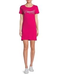 Roberto Cavalli - Logo Mini T-Shirt Dress - Lyst