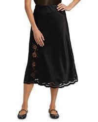 Rails - Anya Lace-trim Midi Slip Skirt - Lyst