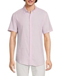 Onia - Linen Blend Short Sleeve Shirt - Lyst