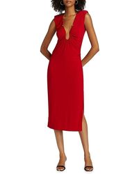 Ramy Brook - Elena Ruched Slit Midi Dress - Lyst