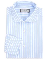 Canali - Striped Cotton Slim Fit Dress Shirt - Lyst