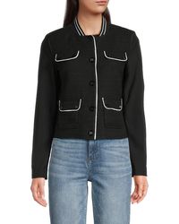 Karl Lagerfeld - Mixed Media Tweed Jacket - Lyst