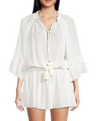 Ramy Brook - Raquel Tieneck Cover Up Mini Dress - Lyst