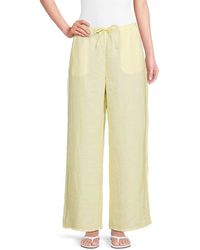 Saks Fifth Avenue - Gingham 100% Linen Drawstring Pants - Lyst