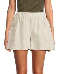 Saks Fifth Avenue - Flat Front 100% Linen Shorts - Lyst