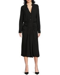 Ba&sh - Robe Uria Ruched A-Line Midi-Shirtdress - Lyst