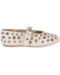 Saks Fifth Avenue - Metal Eyelet Leather Ballet Flats - Lyst