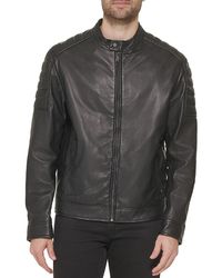 Cole Haan - Leather Moto Jacket - Lyst