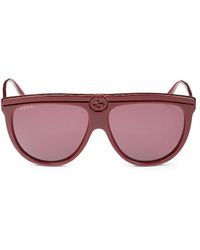 Gucci 61mm Oval Sunglasses - Pink