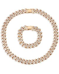 Eye Candy LA - Lux Aya 2-piece Goldtone, Cubic Zirconia Chain Necklace & Bracelet Set - Lyst