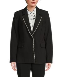Karl Lagerfeld - Embellished Lapel Single-breasted Blazer - Lyst