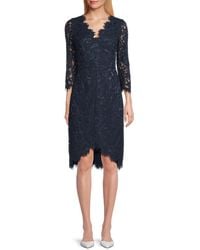 Eliza J - Scalloped Lace Sheath Dress - Lyst
