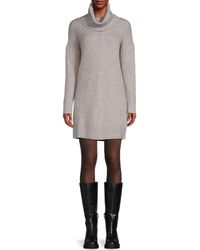 AREA STARS - Turtle Neck Mini Sweater Dress - Lyst
