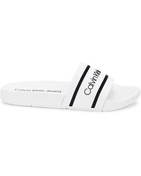 Calvin Klein Aiken Logo Slides - White