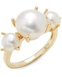 Saks Fifth Avenue - 14K & 6-10.5Mm Round Freshwater Cultured Pearl Ring - Lyst