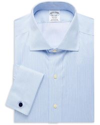 Brooks Brothers Regent-fit Striped Supima Cotton-blend Dress Shirt - Blue