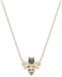 Saks Fifth Avenue - 14k Yellow Gold & 0.15 Tcw Diamond Bee Pendant Necklace - Lyst