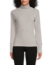 Andrew Marc - Glitter Turtleneck Rib-Knit Sweater - Lyst