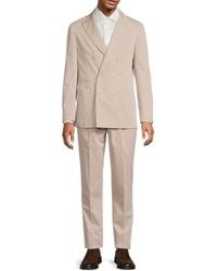 Brunello Cucinelli - Striped Cotton-Silk Modern Fit Suit - Lyst