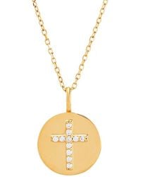 Saks Fifth Avenue - 14K & 0.06 Tcw Diamond Cross Pendant Necklace - Lyst