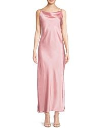 Bebe - Satin Cowl-neck Maxi Dress - Lyst
