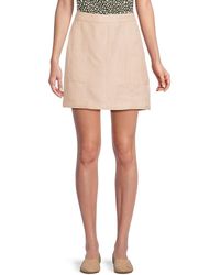 Theory - Linen Blend Mini Skirt - Lyst