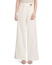Calvin Klein - Wide-Leg Buckle-Waist Pants - Lyst