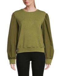 Lea & Viola - Textured Puff Sleeve Sweatshirt - Lyst