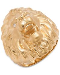 Effy - 14K Goldplated Sterling & 0.03 Tcw Diamond Lion Head Ring - Lyst