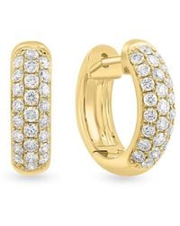 Effy - 14K & 1.05 Tcw Diamond Huggie Earrings - Lyst