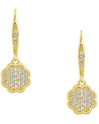 Sterling Forever - 14K Goldplated & Cubic Zirconia Petal Drop Earrings - Lyst