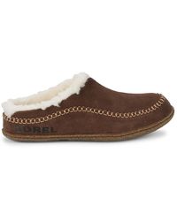 Sorel Falcon Ridge Ii Faux Fur-lined Suede Slipper Shoes - Brown