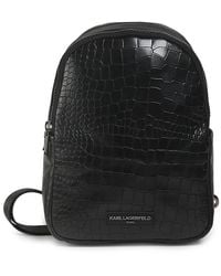 Karl Lagerfeld - Croc-embossed Leather Sling Backpack - Lyst