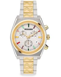 Missoni - 331 Active Ip Two Tone Gold Stainless Steel Bracelet Chronograph Watch - Lyst