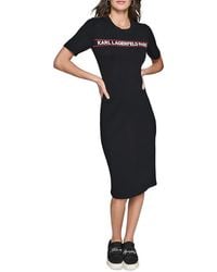 Karl Lagerfeld - Logo Midi Sweater Dress - Lyst