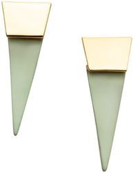 Alexis Bittar Retro Memphis 14k Goldplated & Enamel Large Folded Pyramid Post Earrings - Multicolour