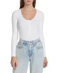GOOD AMERICAN - The Feel Good Henley Bodysuit - Lyst