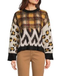 Joseph A - Quarter-Zip Patterned Sweater - Lyst