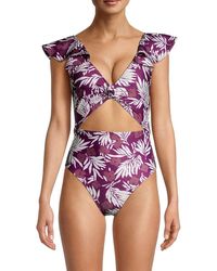 Tanya Taylor - Coraline Palm One Piece Swimsuit - Lyst
