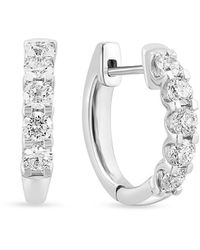 Effy - 14K & 0.95 Tcw Lab Grown Diamond Huggie Earrings - Lyst